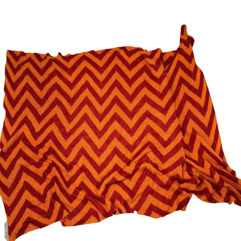 Pottery Barn Chevron Knit Zigzag Oversized Throw Blanket